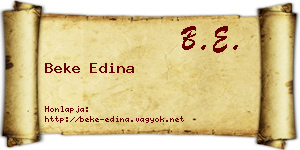 Beke Edina névjegykártya