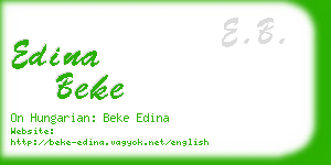 edina beke business card